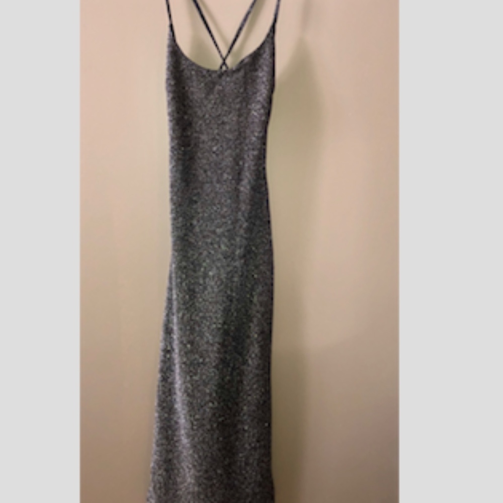L'atiste Black/Silver Dress with Criss Cross Back